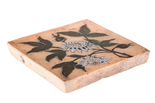 Lot 39 - A 19th-century stoneware tile, probably by...