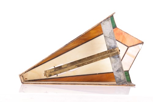 Lot 19 - Four Art Deco style coloured glass wall lights,...
