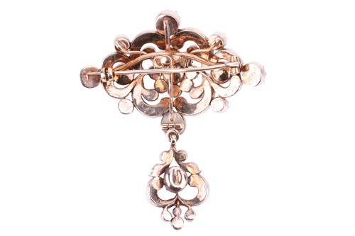 Lot 134 - A Victorian rose cut diamond brooch, in a...