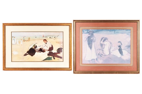 Lot 35 - Two prints after Edgar Degas, 'Beach Scene'...