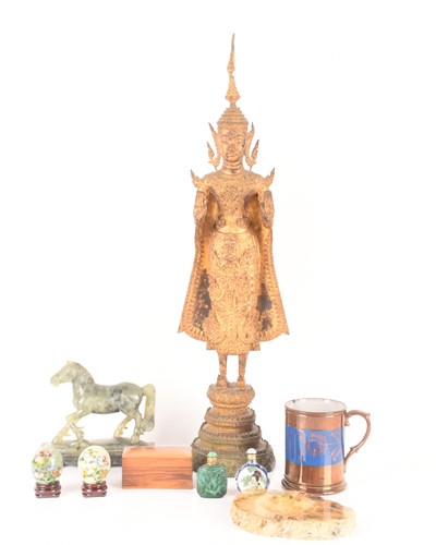 Lot 48 - A mixed collection comprising a Thai gilt...