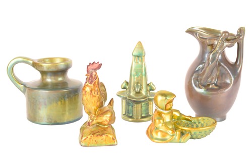 Lot 56 - A collection of five small Zsolnay ceramic...