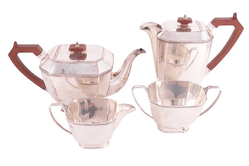 Lot 216 - A four-piece silver tea service, by William...