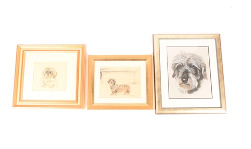 Lot 44 - A collection of three drawings and a print...