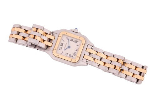 Lot 181 - A Cartier Two Gold Row Panthere Watch...