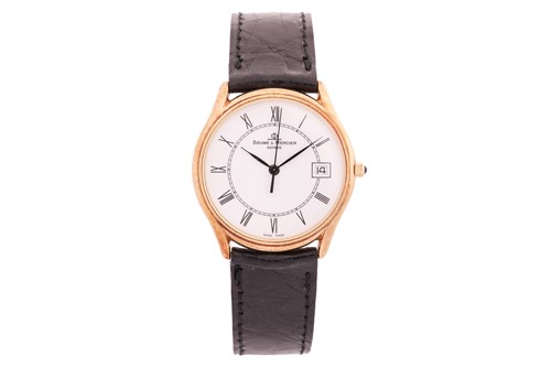 Lot 166 - An 18ct gold watch, by Baume & Mercier. With...