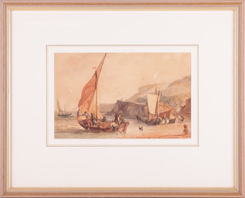 Lot 19 - Samuel Owen (1768 - 1857), Fishing Boats Off a...