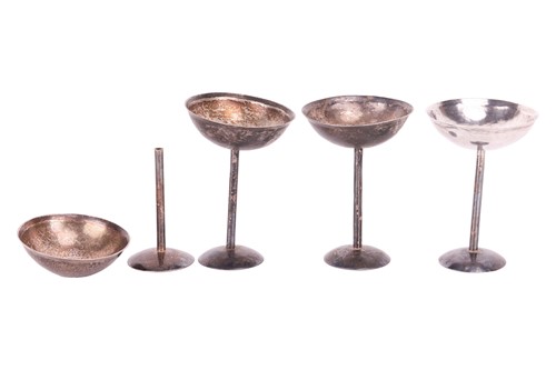 Lot 122 - A set of four champagne coupes, shallow...