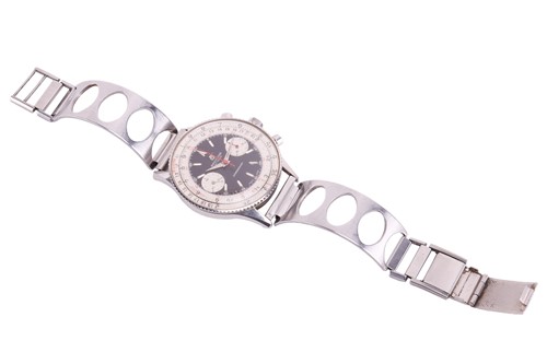 Lot 229 - A Breitling Chronomat 808 Venus 175 black dial...