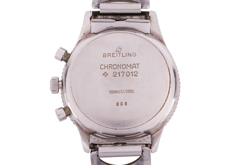 Lot 229 - A Breitling Chronomat 808 Venus 175 black dial...