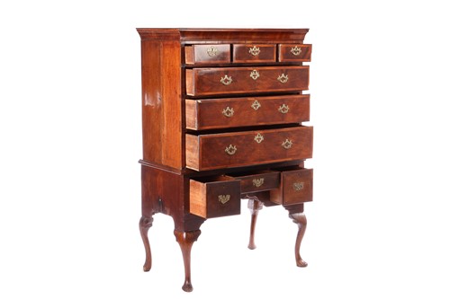 Lot 114 - A George II walnut chest on stand, with...