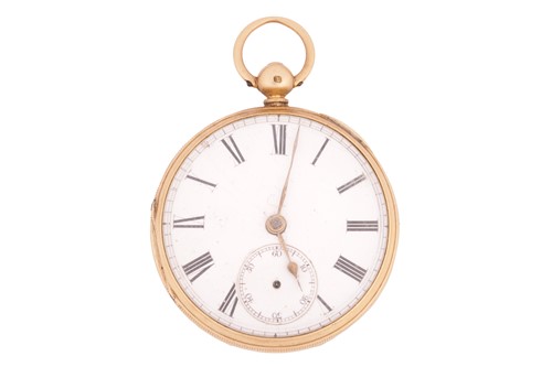 Lot 236 - An 18ct yellow gold open-face pocket watch...