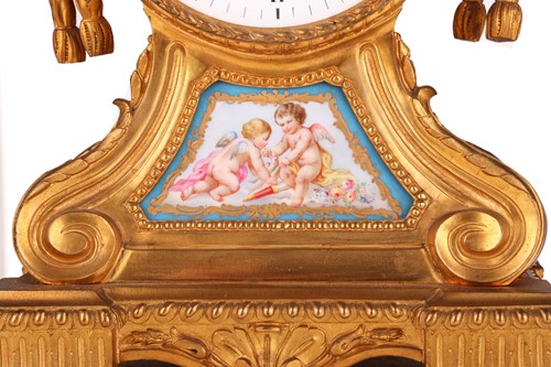 Lot 128 - A Napoleon III ormolu drum-head form 8-day...