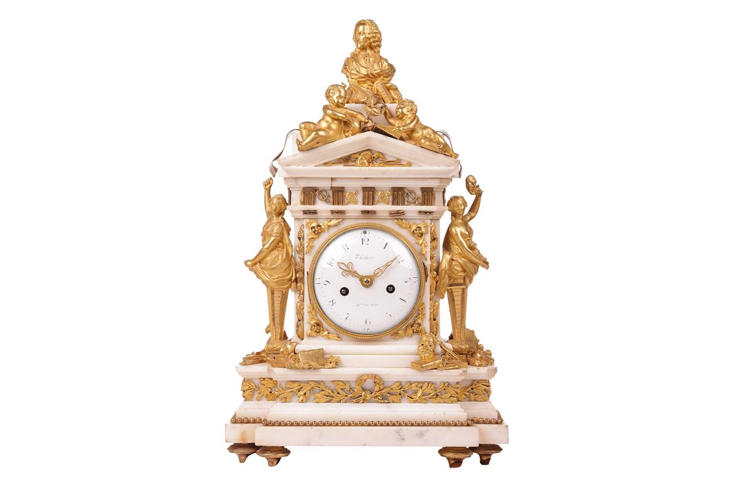 Lot 132 - A large and ornate Louis XVI French marble and...