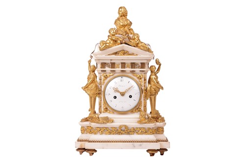 Lot 132 - A large and ornate Louis XVI French marble and...