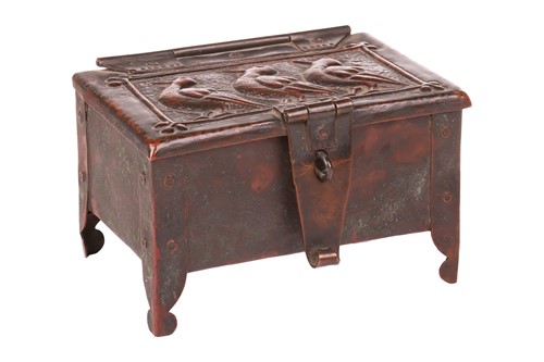 Lot An Arts and Crafts Newlyn copper table box by...