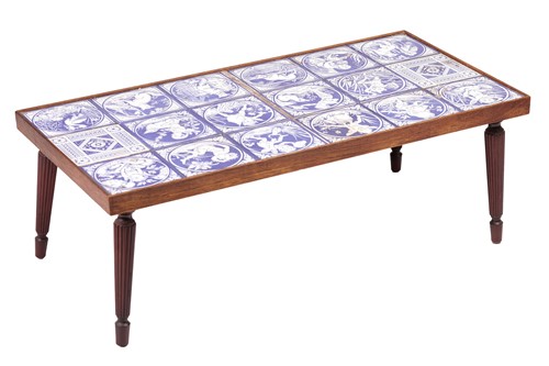Lot 111 - A rectangular coffee table, inset with...
