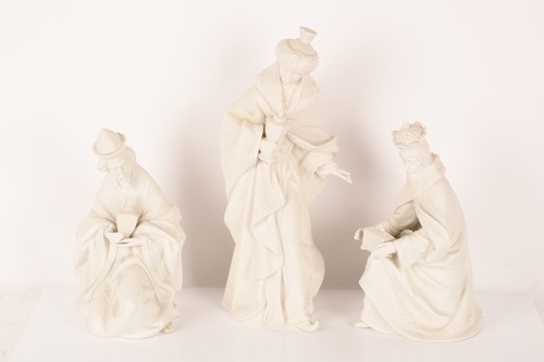 Lot 78 - Lladro: A white nativity group comprising King...