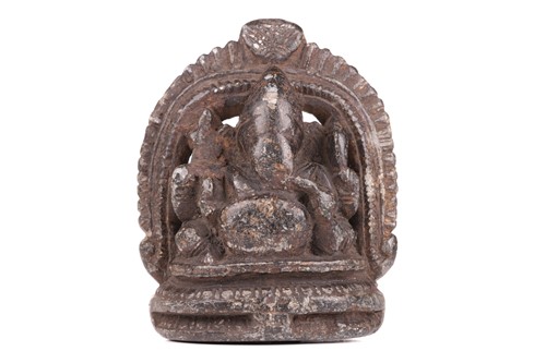 Lot 53 - An Indian hardstone carved figure of Ganesh...