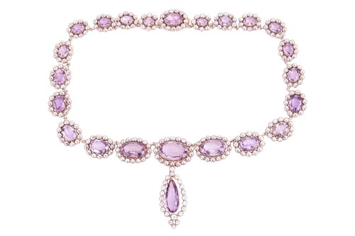 Lot 99 - An early to mid 19th-century amethyst and rock...