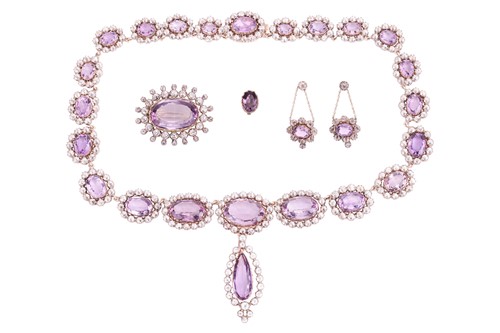 Lot 99 - An early to mid 19th-century amethyst and rock...