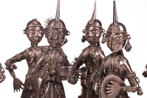 Lot 88 - A set of twelve Nepalese silver alloy figures...