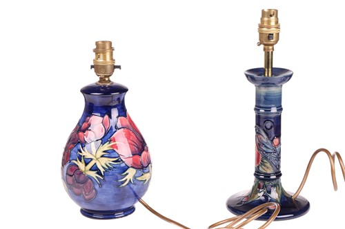 Lot 62 - A Moorcroft table lamp, in the Anenome pattern,...
