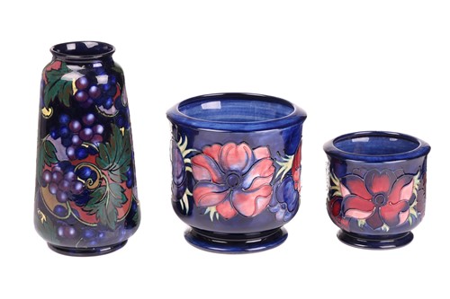 Lot 63 - A Moorcroft planter of cylindrical form in the...