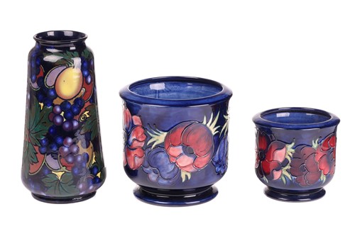 Lot 63 - A Moorcroft planter of cylindrical form in the...