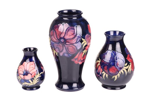 Lot 64 - A large Moorcroft baluster vase in the Anenome...