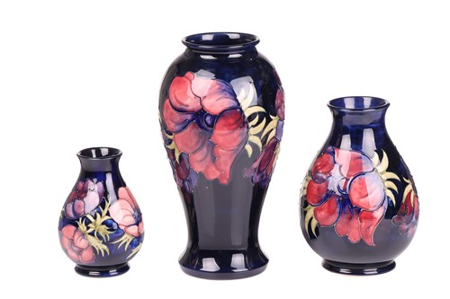 Lot 64 - A large Moorcroft baluster vase in the Anenome...