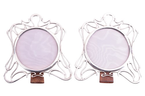 Lot 19 - A pair of silver Art Nouveau photo frames, of...