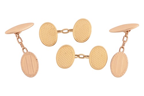 Lot 28 - Two pairs of cufflinks, comprising a pair of...