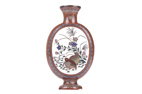 Lot 97 - A  Chinese cloisonne moon flask of flattened...