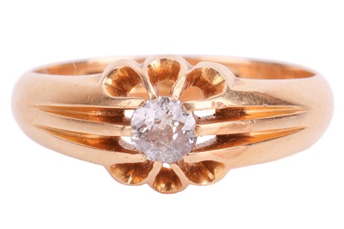 Lot 122 - An Edwardian diamond belcher ring in 18ct gold,...