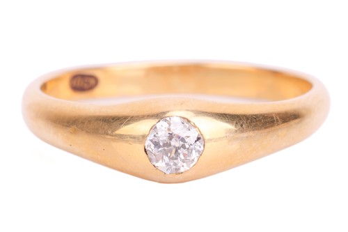 Lot 31 - An old-cut diamond solitaire ring, flush-set...