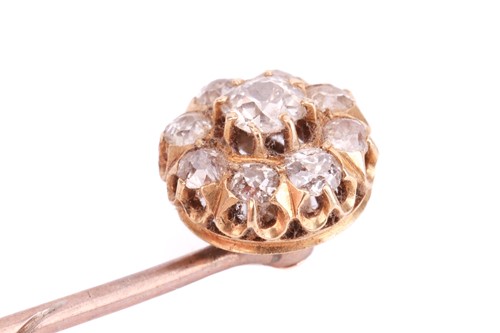 Lot 83 - A 19th century diamond cluster stick pin...