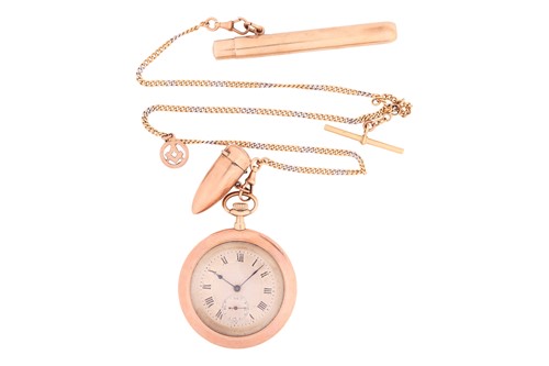 Lot 78 - A 9ct gold open-face pocket watch together...