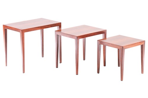 Lot 208 - A 1970s nest of three Severin Hansen rosewood...