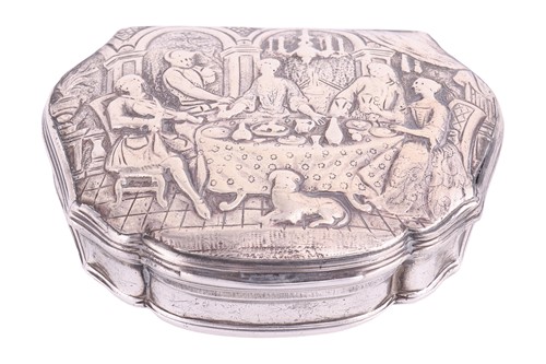 Lot 272 - A Continental white metal snuff box of...