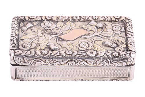 Lot 217 - A George IV silver snuff box by Ledsam & Vale,...