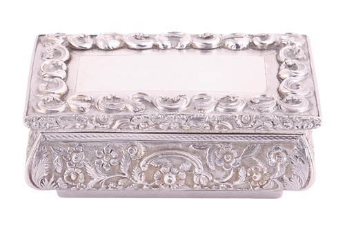 Lot 283 - A William IV silver table snuff box by Joseph...