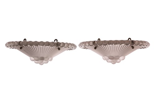 Lot 103 - A pair of René Lalique 'Perles' frosted and...