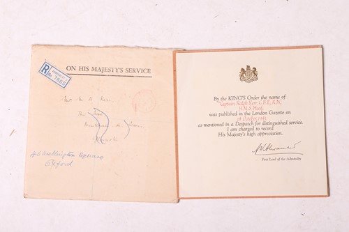 Lot 171 - Captain Ralph Kerr CBE RN (1891-1941): His...