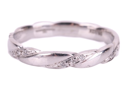 Lot 50 - A diamond-set wedding band in 18ct white gold,...