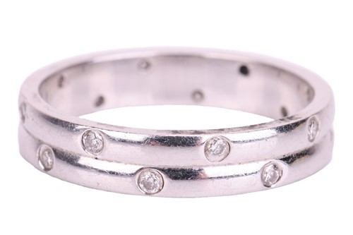 Lot 50 - An 18ct white gold diamond-set ring, the...