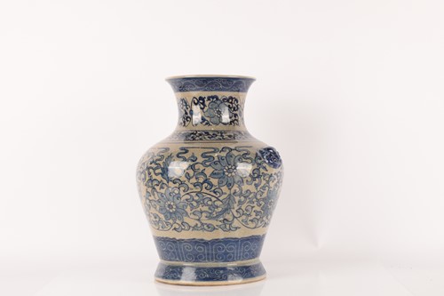 Lot 30 - A Chinese-style baluster vase, 20th-century,...