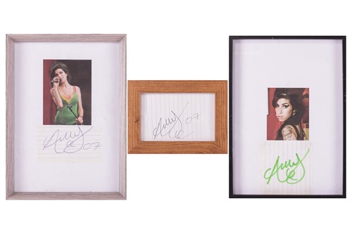 Lot 82 - Amy Winehouse (1983-2011): three autographs on...
