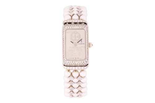 Lot 200 - A Corum platinum and pearl ladies cocktail...