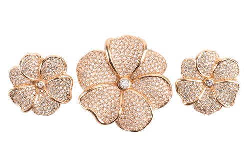 Lot 55 - Christian Dior - a pair of floral clip-on...